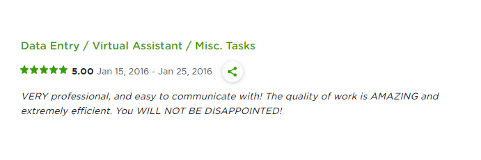 Upwork Review - Sherlock - TRY SOLUTION Client Testimonial