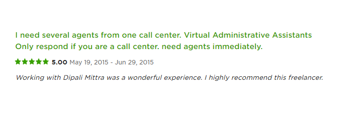Upwork Review - Dipali - TRY SOLUTION Client Testimonial